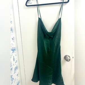 Forest Green 100% silk dress